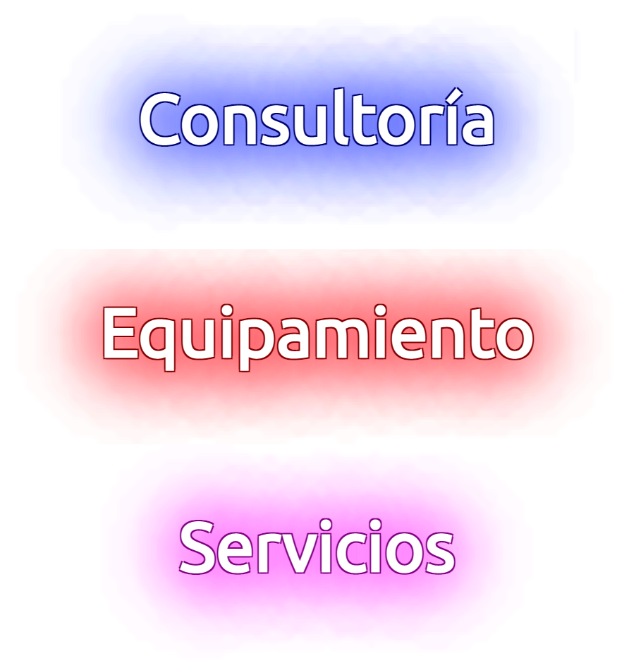 3 grandes caegorías: Consultoría, Equipamiento y Servicios