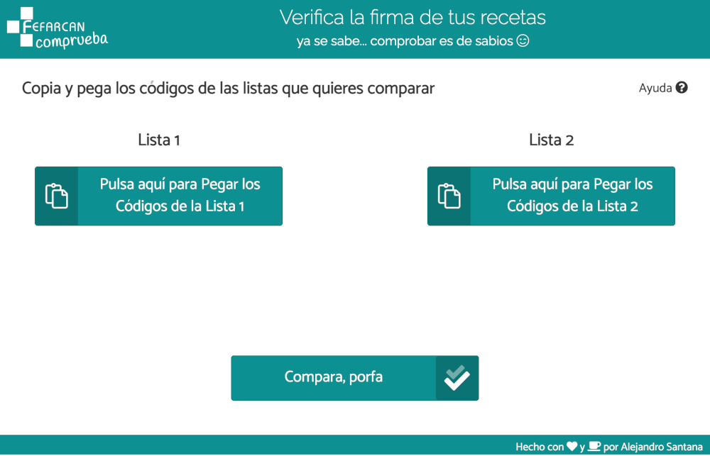 Compara dos Listados de Códigos Nacionales